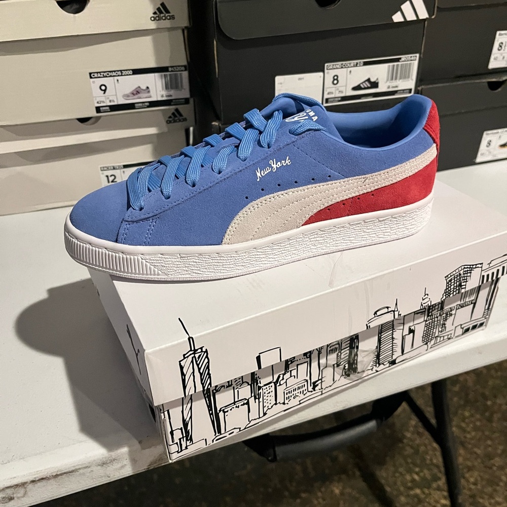 Blue and Red Puma Sneakers